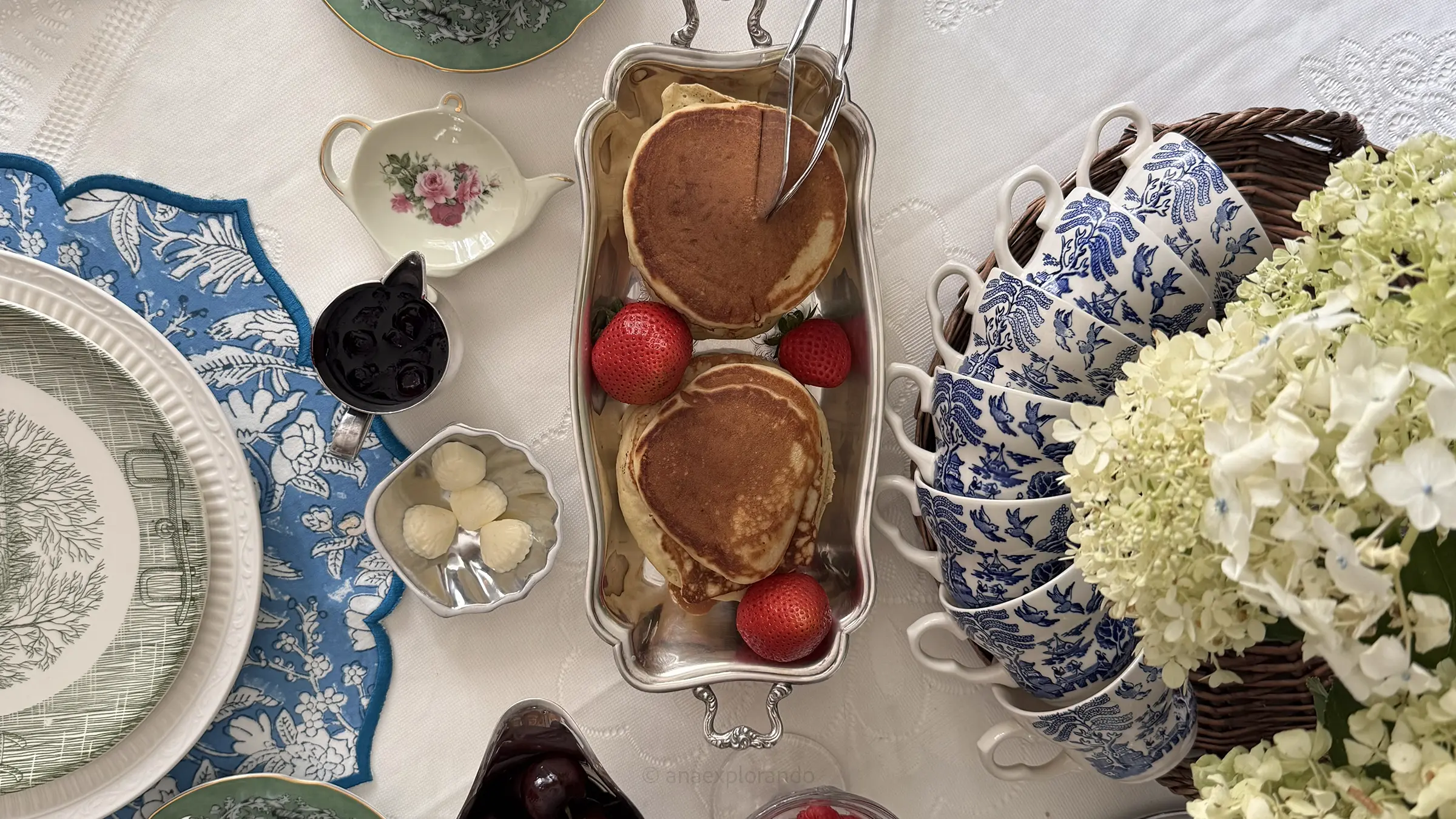 Sourdough Pancakes with strawberries